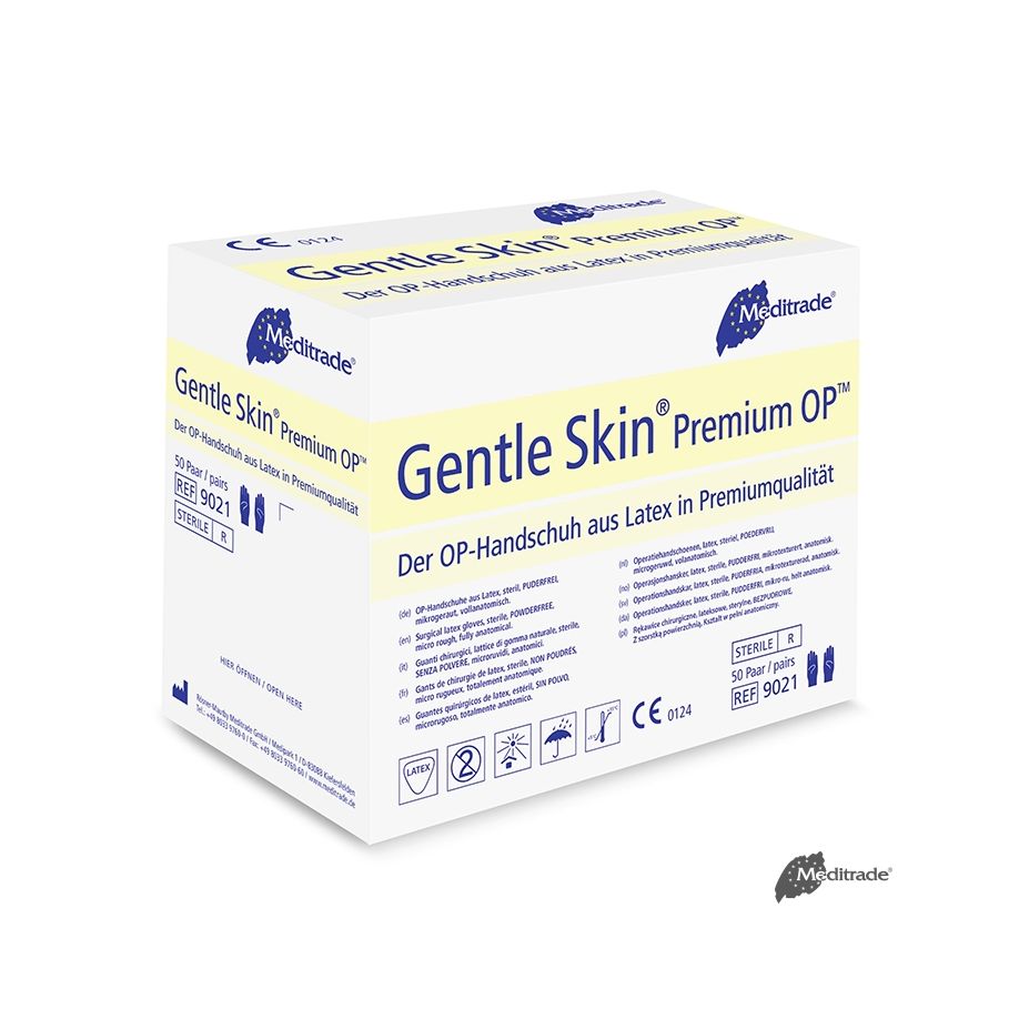 Latex-Handschuhe "Gentle Skin Premium OP", puderfrei, steril, Grösse 6,0, 50 Paar