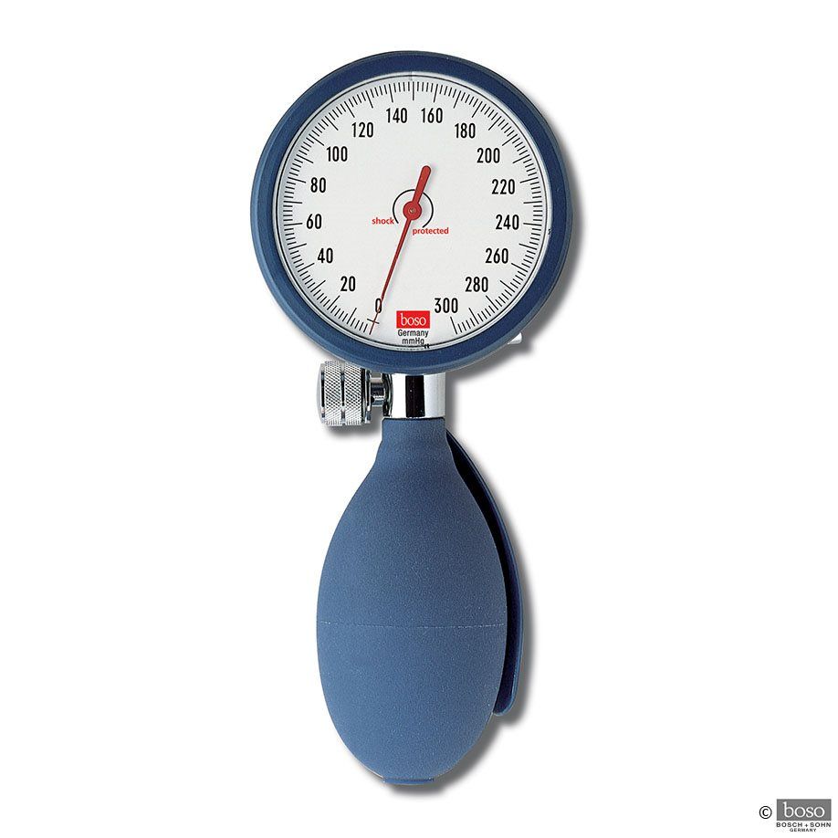 Blutdruckmeßgerät, boso-clinicus I, blau, nur Manometer allein, mit Ball