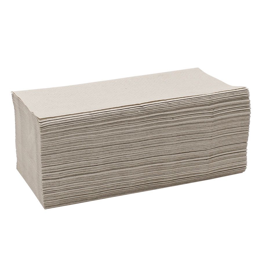 Papierhandtücher naturell, 1-lg., ZZ, 25x23cm, ca. 5000 Blatt (20x250), aus Recyclingqualität